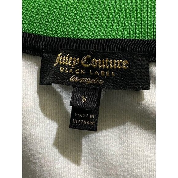 Juicy Couture Black Label Womens Track Jacket Black Green‎ Palm Mod Heart S New - Picture 8 of 12